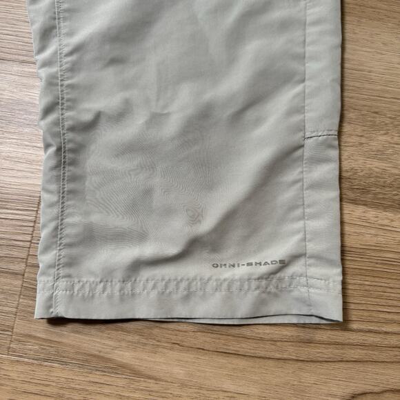 COLUMBIA SPORTSWEAR OMNI-SHADE BEIGE TAN NYLON HIKING CARGO CAPRIS CAPRI SZ 6 - Picture 5 of 16